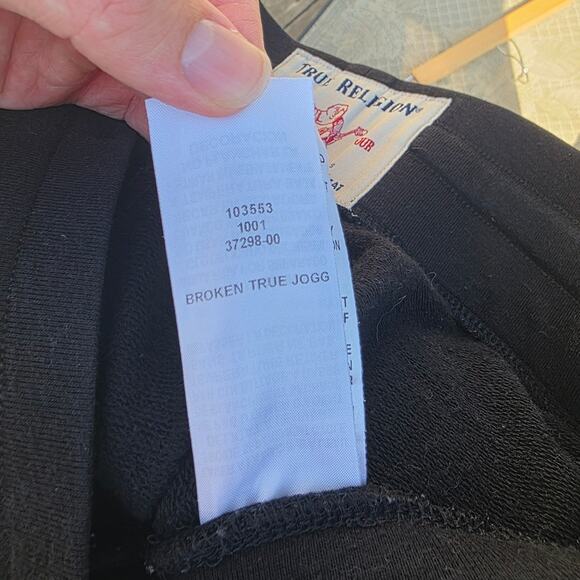 True Religion Broken Graphic Jogger Black Sweatpants - Picture 4 of 5